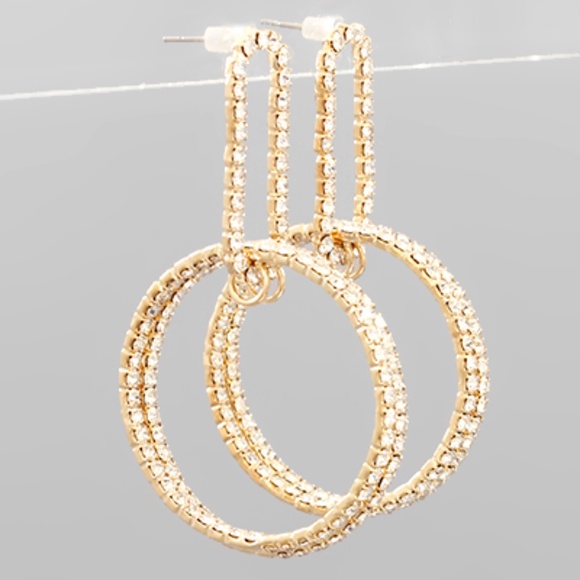 Crystal Ring Earrings - Picture 2 of 2